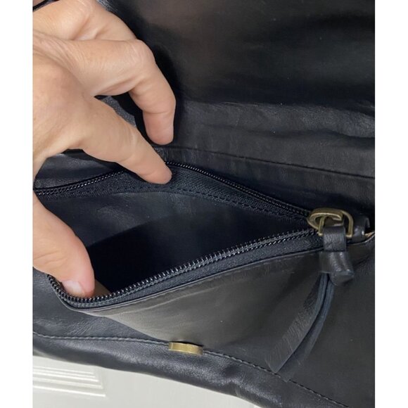 Boho Embroidered Leather Crossbody Bag Womens PomPom Trim Festival Hippie Purse - Picture 6 of 11